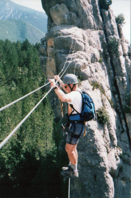 Jim on Monkey Bridge Demoiselles du Castagnet Alpes Maritime 2004